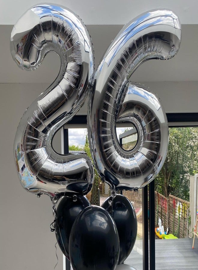 BBPOOL 2 Number Balloons Silver 2 Balloons Number 40 Inch Number 2 Foil Mylar Balloons for 2 Birthday Anniversary Events Party - Image 5